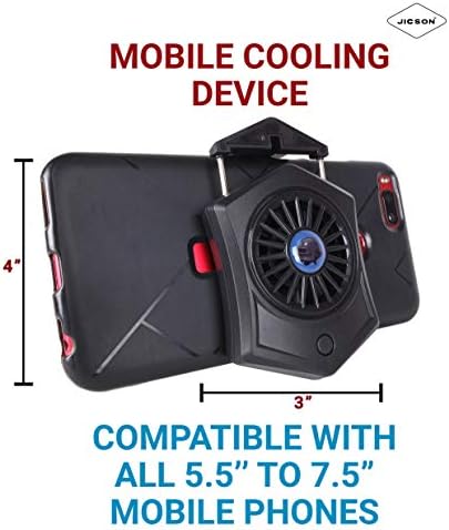 JICSON J75 Phone Radiator Holder, Multifunctional Mobile Cooling Pad Fan 2 in 1 Portable with Stand