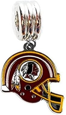 Heavens Jewelry WASHINGTON REDSKINS FOOTBALL HELMET TEAM CHARM SLIDE PENDANT FOR NECKLACE EUROPEAN CHARM BRACELET (Fits Most Name Brands) DIY ETC