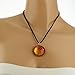 Chuvora Murano Glass Golden Stardust Sunset Sky Red Yellow Round Pendant Necklace, 18-20 inches