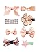 Belle Beau Baby Girls' Hair Bows, Hair Clips Set, Ribbon Lined Alligator Hair Clips