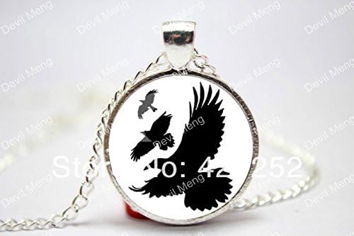 Pretty Lee 2015 Fashion Divergent Tris Three Birds Necklaceglass Cabochon Necklace Christmas gift