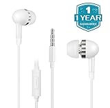 Antopos Wired Earphone, Noise Isolating Earbuds In-ear 3.5mm Headphones with Microphone and Audio Jack Devices (Silver)