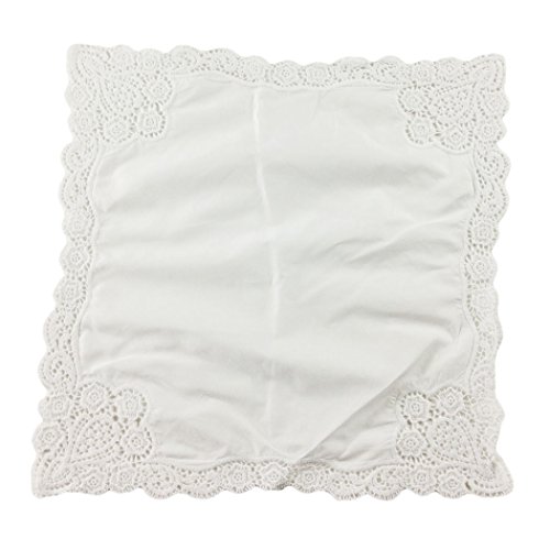 OWM Handkerchief Bride Pack of 3 Classic Wedding Lace Handkerchiefs in Bulk