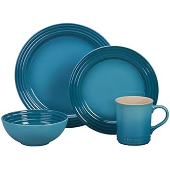 Le Creuset PGWSV16-0317 Stoneware Dinnerware Set, 16 Piece, Caribbean