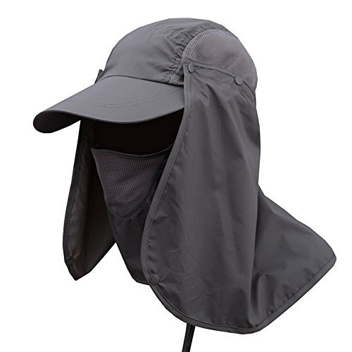 360° Sun Protection Hat With Removable Neck Flap & Face Mask - UPF 50+ Folding Sun Hat For Fishing, Gardening, Hiking
