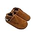 Mejale Baby Infant Toddler Shoes Anti-Slip Soft Soled Leather Moccasin Pre-Walker (6-12 Months/US 3-4C Infant) Brown