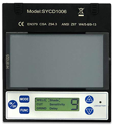 Iljin Display Auto-Darkening Welding Helmet Replacement Cartridge Lens, Solar and Battery, Cartridge 5.24 x 4.5 x 0.39