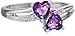 Amazon Essentials Sterling Silver Diamond Accent and Amethyst Two Heart Ring, Size 7, (previously Amazon Collection)
