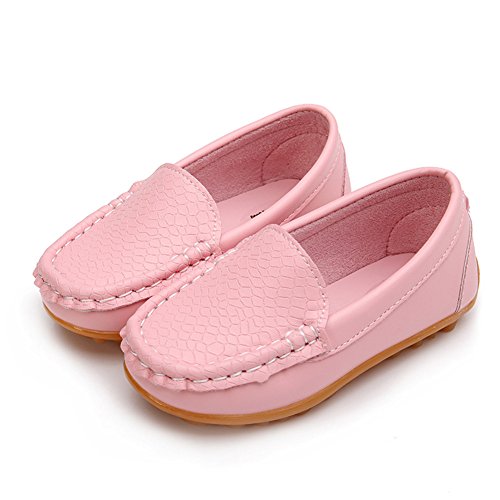 image for LONSOEN Toddler/Little Kid Boys Girls Soft Synthetic Leather Loafer Sl