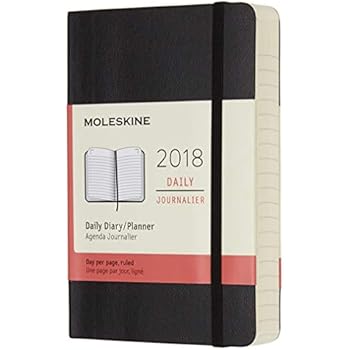 Moleskine Classic 12 Month 2018 Daily Planner Soft Cover Pocket 35 X 55 Black