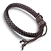 Aroncent 4PCS Handmade Vintage Wristband, Leather Rope Bracelet, Tribal Braided Cuff Bangle, Adjustable