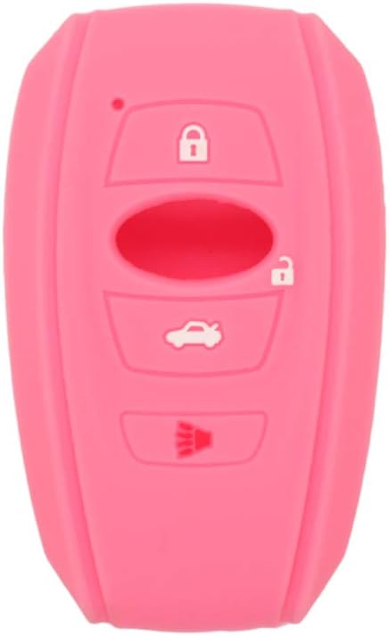 SEGADEN Silicone Cover Protector Keyless Case Holder Skin Jacket Compatible with SUBARU 4 Button Smart Remote Key Fob CV4255 Pink