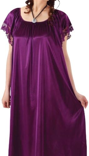Amazon ネグリジェ レディースパジャマ ワンピースタイプ キングサイズ パープル 紫 ｅ25 服 ファッション小物 通販