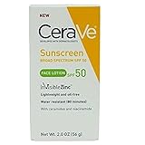 CeraVe SPF 50 Sunscreen Face Lotion, 2 Oz (Pack of 2)