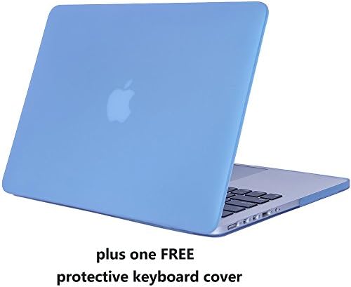 MacBook Pro 15 Retina Case Cover – Treasure21 Slim fit Smart protection Soft rubber coating Smooth better grip Hard case shell cover for Macbook Pro 15 Retina A1398 (Serenity Blue)