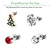 Christmas Stud Earrings Gift - 8PCS Hypoallergenic Holiday Earrings for Women Teen Girls