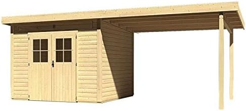 Karibu Woodfeeling Gartenhaus Kulpin 6 Mit Anbaudach 3 00 Meter Amazon De Garten