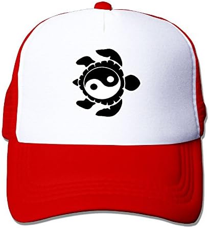 MOMAMU Taichi Yin Yang Turtle Unisex Caps One Size Fit All Red