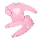 Canis Kids Girls Tracksuit Outfit Heart Long Sleeve Top Sweatshirt Pants