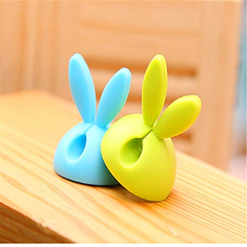 Kuke Rabbit Ear Cable Winder - Rabbit Ears Cable Holder Solid Silicone Cartoon Electrical Wire Cable Clamp,Set of 4 - Thumbnail 3