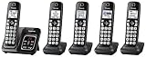 PANASONIC Expandable Cordless Phone System with Call Block and Answering Machine - 5 Cordless Handsets - KX-TGD535M (Metallic Black)