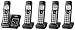PANASONIC Expandable Cordless Phone System with Call Block and Answering Machine - 5 Cordless Handsets - KX-TGD535M (Metallic Black) primary