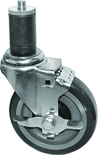 GSW Set of 4 Casters for 1-1/2" or 1-5/8" Tubing Legs for Worktables and Equipment Stands (5" Wheel (brake X 4))