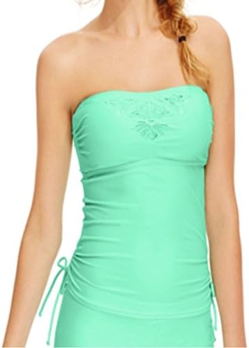 Hula Honey Laser-Cut Tankini Top Green Small