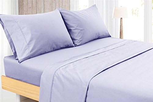 Hyaline Home 4 Piece Bed Sheet Set, 100% Cotton 400 Thread Count Bedding Set (Lavender, King)
