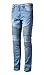 DAVID.ANN Men's Slim Straight Fit Biker Jeans,Light Blue,32
