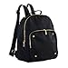 Cute Black Fashion Backpack for Girls Designer Bag, Nylon with Gold Zippers and Studs