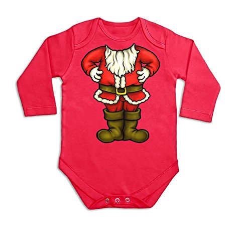 Santa Head Costume Long Sleeve Baby Grow