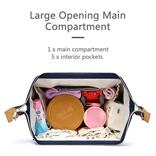 HaloVa Diaper Bag, Baby Nappy Bag, Large Capacity Mommy Daddy Travel Backpack, Blue