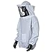 Beekeeping Veil With Bee Keeping Suit - Professional Small/Medium Beekeeper Jacket Pull Over Smock Round Hat & Protective Long Sleeve Beehive Supplies For Head Neck Face Protection (1 Piece, White)