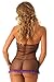 Velvet Kitten Women's Drop Ruffle Keyhole Chemise Set