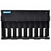 Foxnovo F08 8-Slots Li-ion Ni-MH Ni-CD Universal Intelligent Battery Charger with LED Indicators, 5V USB Output & US-Plug Power Adapter (Black)