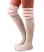Women Crochet Lace Trim Cotton Knit Leg Warmers Boot Knee High Stocking