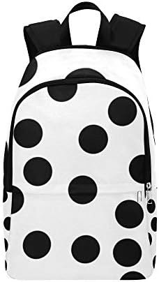 YPink Black Dot Speckle White Background Casual Daypack Travel Bag College School Backpack Mens Women