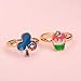 JUNWEISPIN 36 PCS Kids Little Girl Jewelry Jewelry Adjustable Rings Peach Heart Shaped Box Girl Play House Toys and Dress Up Rings Random Shapes and Colors Little Girl Gifts (A1)