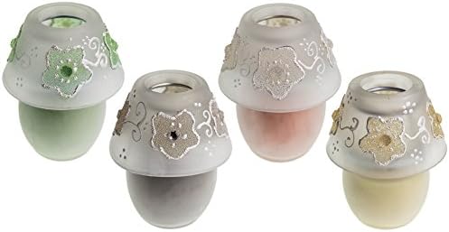 Scented Soy Wax Candle in Opaque Glass Lantern 4 pcs Set Coffee Ginseng Honey Mango for Decoration and Relaxation Ideal for Christmas Gift