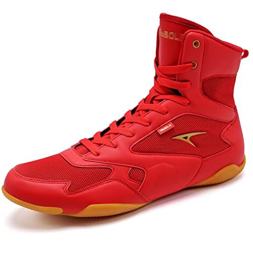 ASHION Men Wrestling Shoes Boxing Shoes High Top Fitness Sneakers