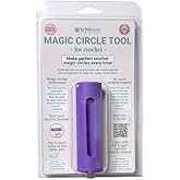 KelliDream Original Magic Circle Crochet Tool w Right &amp; Left-Handed Step by Step Online English Instructions &amp; Videos, Learn How to Make a Magic Circle Stitch w All Yarn Sizes (Purple)