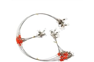 BADASS SHARKS Wire Fishing Leaders with Swivels Snaps Beads High-Strength Fishing Wire Rigs Fishing Trace Lures Steel Wire Leader Spinner Fishing Line Tackle Stainless Steel