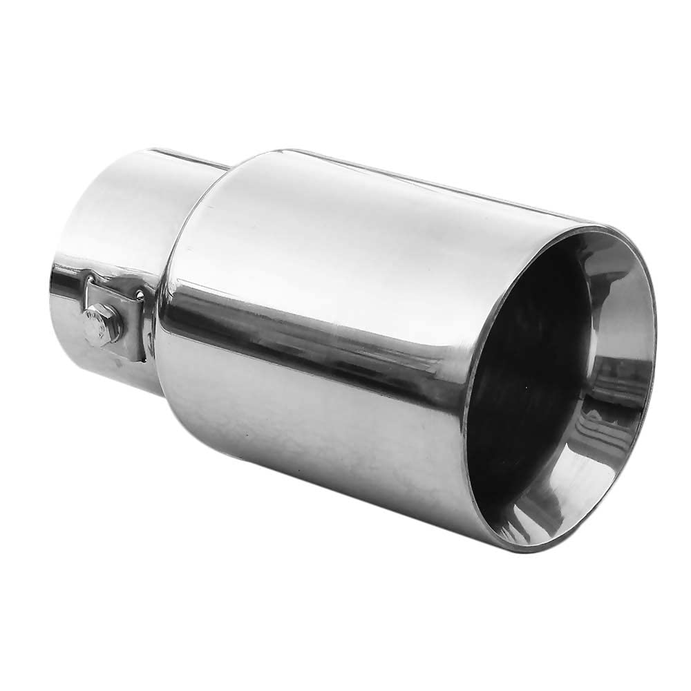 Exhaust Tip Muffler Trim Tail Single End Pipe Sport Stainless Steel Chrome 55 mm