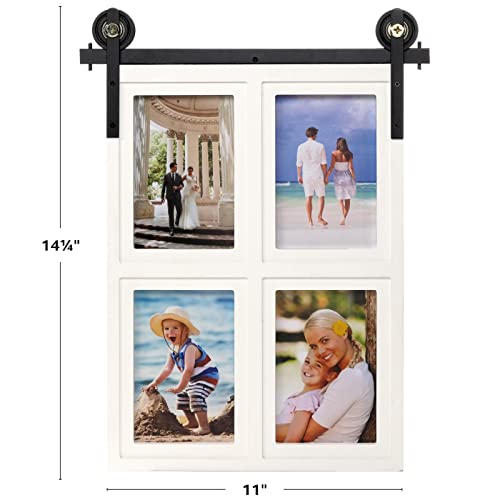 EXCELLO GLOBAL PRODUCTS Barndoor Collage Frame Holds Four 4x6 Photos