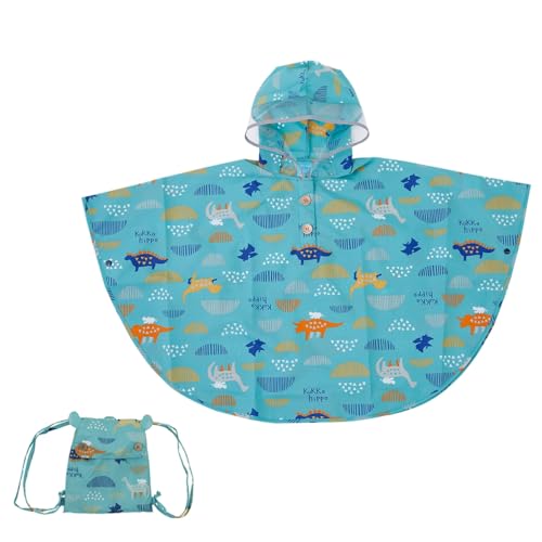 [小川] キッズレインポンチョ 90cm クッカヒッポ ダイナソー 反射テープ付 カバさん型リュックタイプ収納袋付 83367商品画像