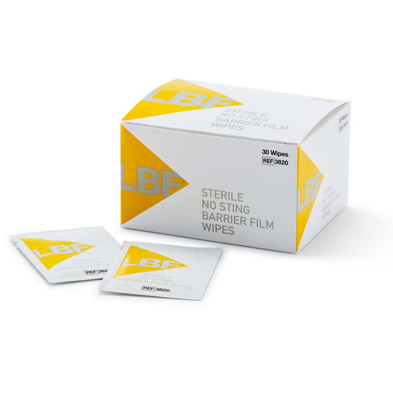 CliniMed LBF Sterile No Sting Barrier Film Wipes, Protective, Quick Dry Skin Barrier Wipes - 30 pcs