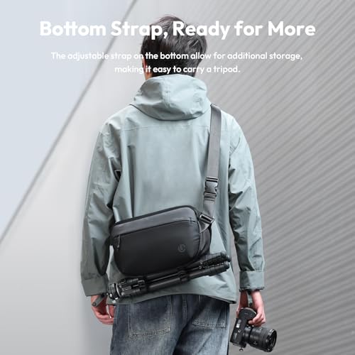 ULANZI Camera Sling Bag, Waterproof Camera Case with Tripod Holder, DSLR/SLR/Mirrorless Camera Bags Crossbody for Photographers - Black 10L Capacity