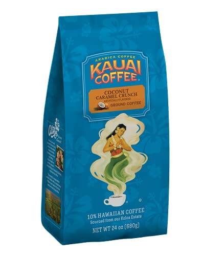 KAUAI COFFEE COCONUT CARAMEL CRUNCH MEDIUM ROAST – GROUND COFFEE, 24 OZ PACKAGE