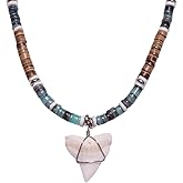 BlueRica Shark Tooth on Coconut Shell Beads Necklace (18" 3U)
